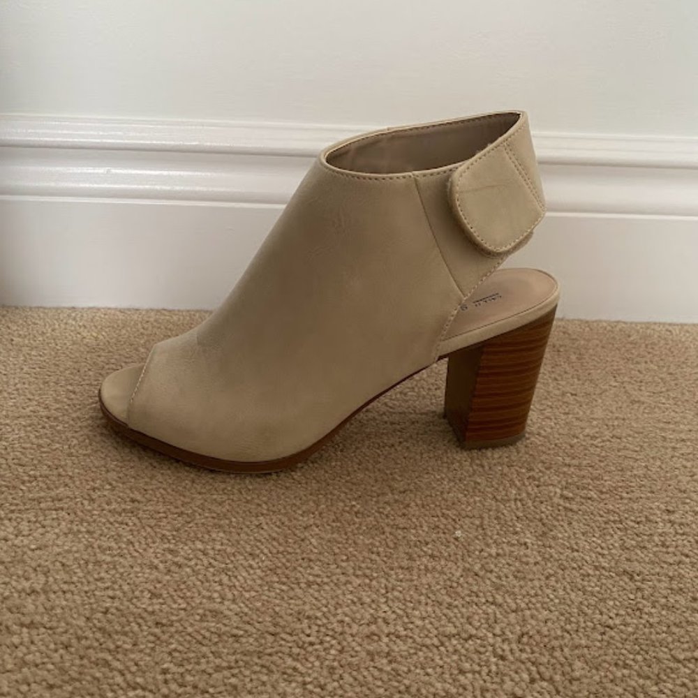 Call It Spring Cream Open Toe Heels - Picture 5 of 7